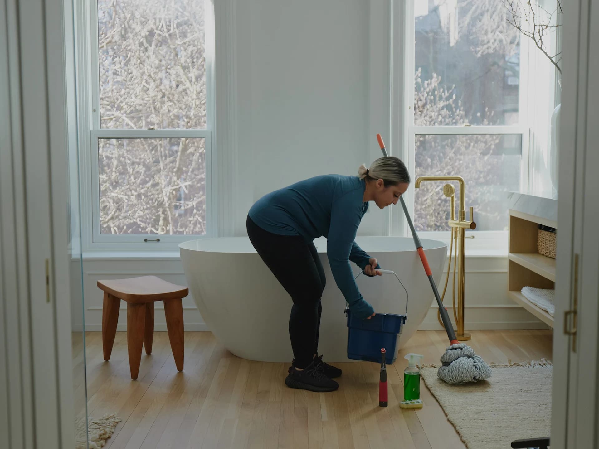 Professional cleaner at work — Dream Clean Shine residential cleaning